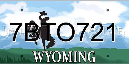 7BTO721 Wyoming License Plate