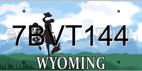 7BVT144 Wyoming License Plate