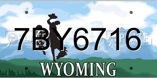 7BY6716 Wyoming License Plate