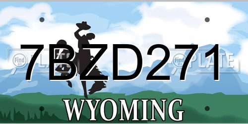7BZD271 Wyoming License Plate