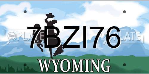 7BZI76 Wyoming License Plate