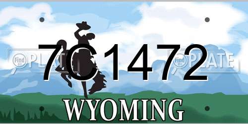 7C1472 Wyoming License Plate