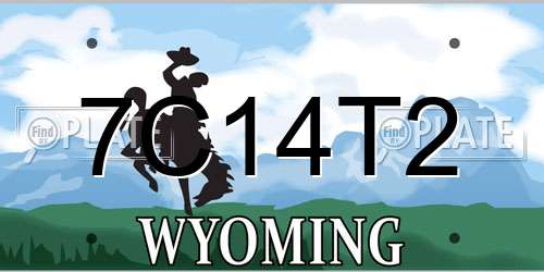 7C14T2 Wyoming License Plate