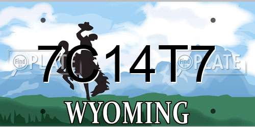 7C14T7 Wyoming License Plate
