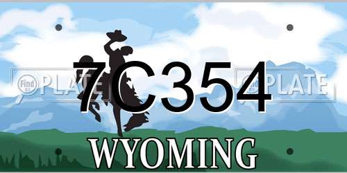 7C354 Wyoming License Plate