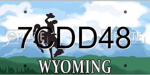 7CDD48 Wyoming License Plate