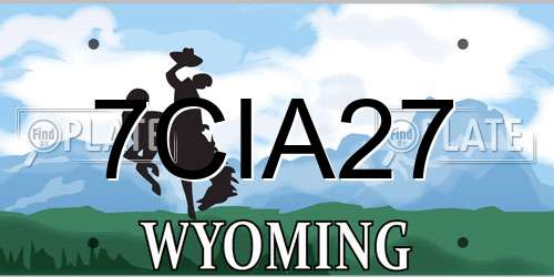 7CIA27 Wyoming License Plate