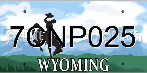 7CNP025 Wyoming License Plate