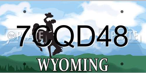 7CQD48 Wyoming License Plate