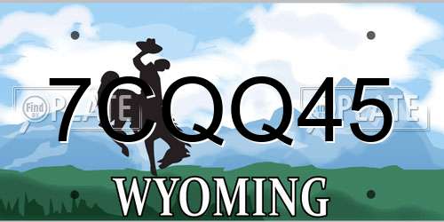 7CQQ45 Wyoming License Plate