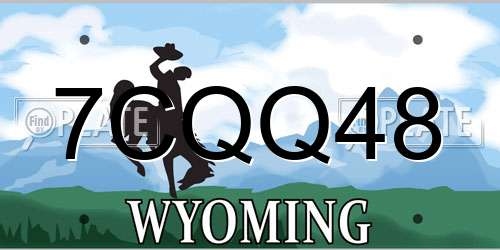 7CQQ48 Wyoming License Plate