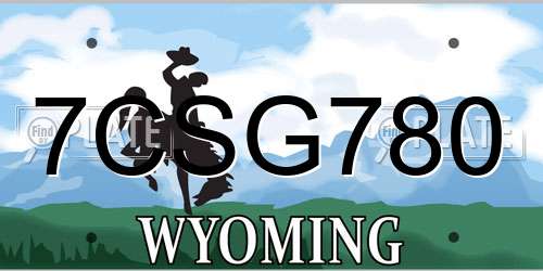7CSG780 Wyoming License Plate
