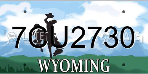 7CU2730 Wyoming License Plate