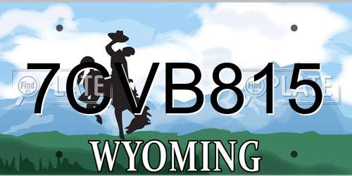 7CVB815 Wyoming License Plate