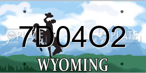 7D04O2 Wyoming License Plate