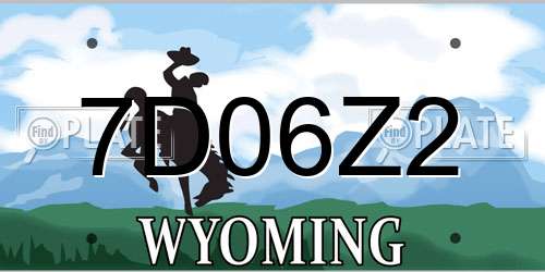 7D06Z2 Wyoming License Plate