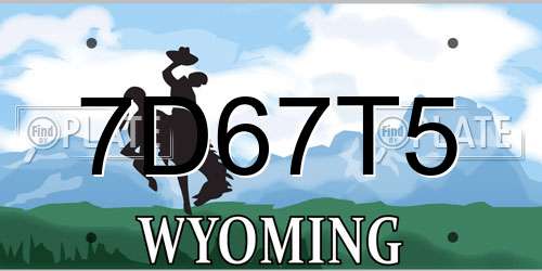 7D67T5 Wyoming License Plate