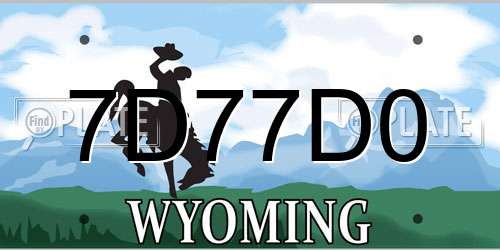 7D77D0 Wyoming License Plate