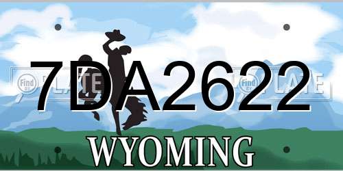 7DA2622 Wyoming License Plate