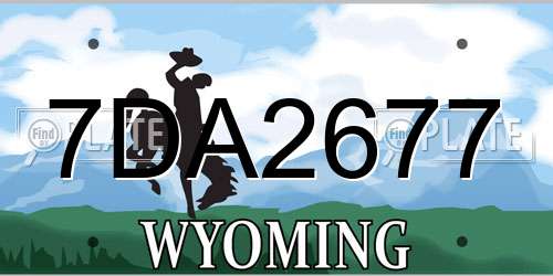 7DA2677 Wyoming License Plate
