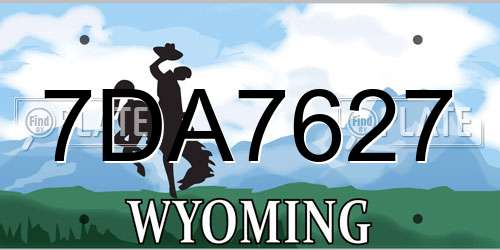 7DA7627 Wyoming License Plate