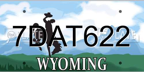 7DAT622 Wyoming License Plate