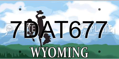7DAT677 Wyoming License Plate