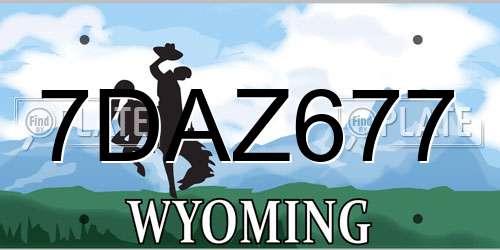 7DAZ677 Wyoming License Plate