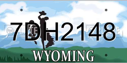 7DH2148 Wyoming License Plate