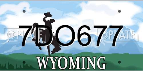 7DO677 Wyoming License Plate