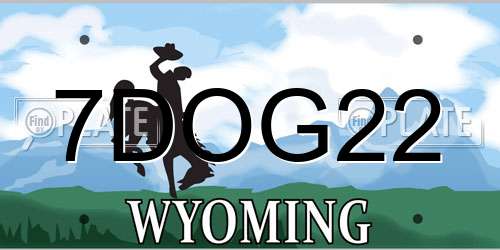 7DOG22 Wyoming License Plate