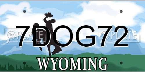 7DOG72 Wyoming License Plate