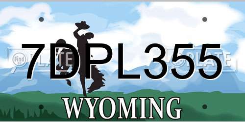 7DPL355 Wyoming License Plate