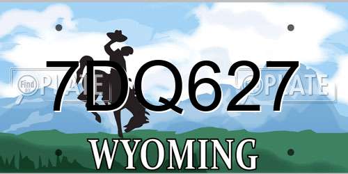 7DQ627 Wyoming License Plate