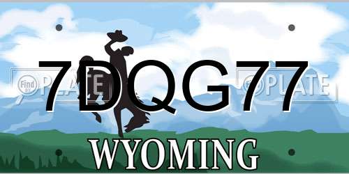 7DQG77 Wyoming License Plate