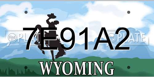 7E91A2 Wyoming License Plate