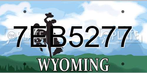 7EB5277 Wyoming License Plate