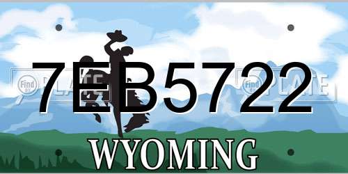 7EB5722 Wyoming License Plate