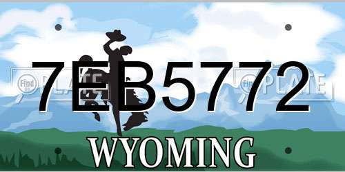 7EB5772 Wyoming License Plate