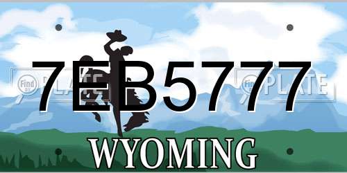 7EB5777 Wyoming License Plate