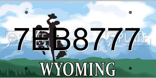 7EB8777 Wyoming License Plate