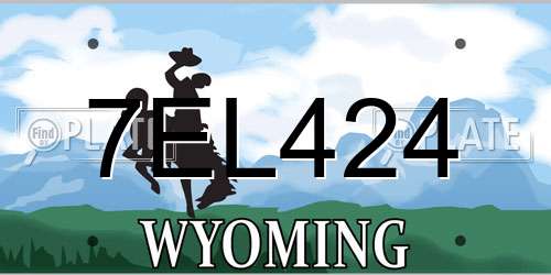 7EL424 Wyoming License Plate