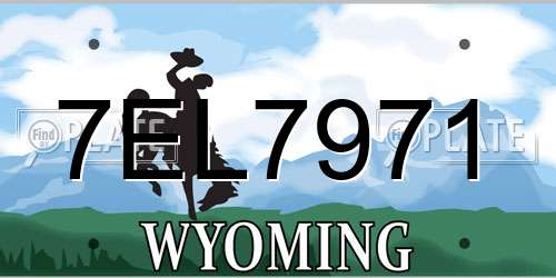 7EL7971 Wyoming License Plate