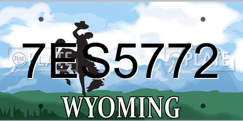 7ES5772 Wyoming License Plate
