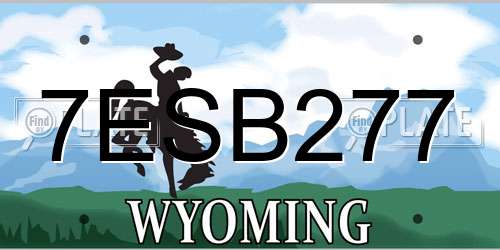 7ESB277 Wyoming License Plate