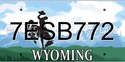 7ESB772 Wyoming License Plate