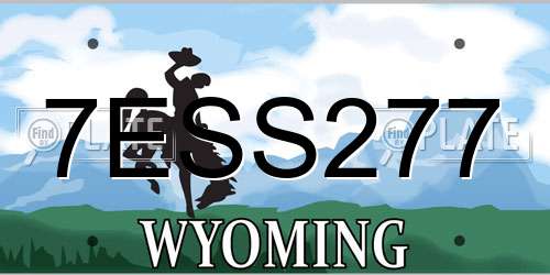 7ESS277 Wyoming License Plate