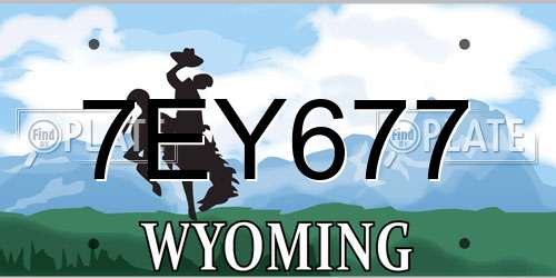 7EY677 Wyoming License Plate