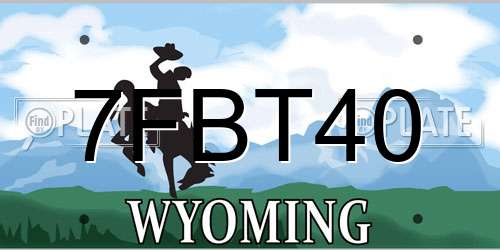 7FBT40 Wyoming License Plate