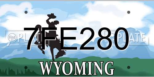 7FE280 Wyoming License Plate